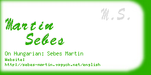 martin sebes business card